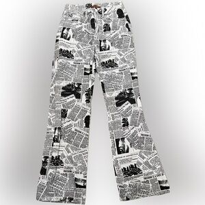 Newspaper Print Jeans